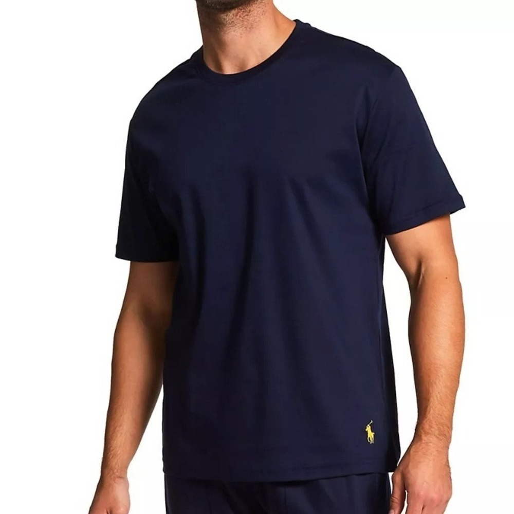 NEW Polo Ralph Lauren T Shirt Mens Large Blue Mercerized Cotton Short Sleeve